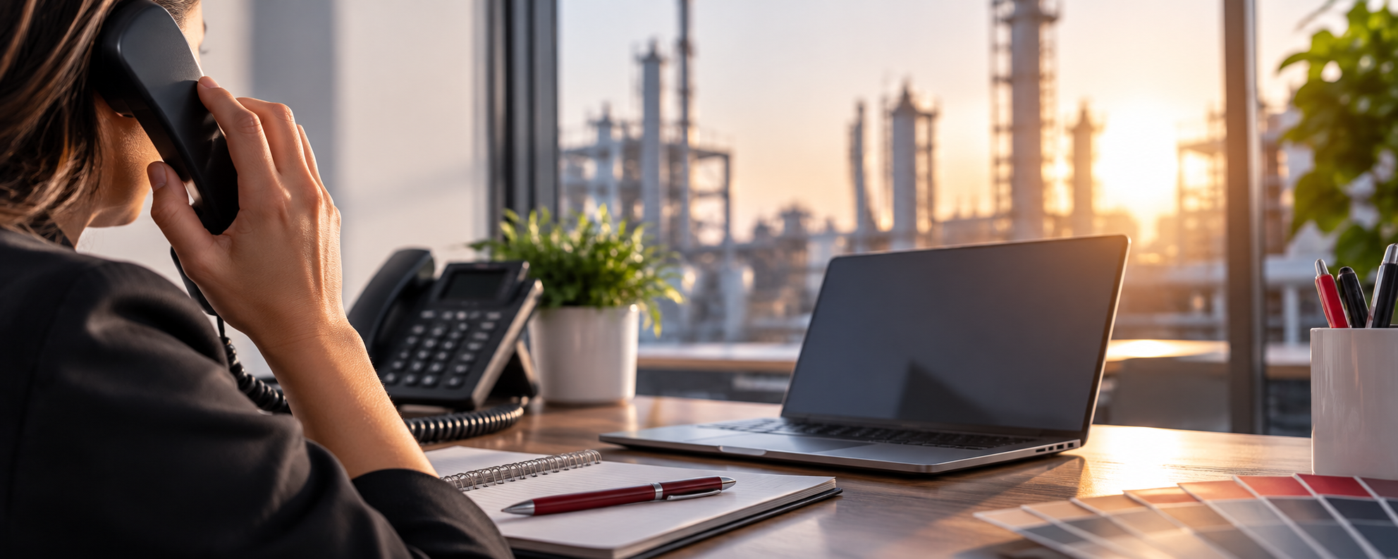 Atención comercial Nervión con vista a planta industrial